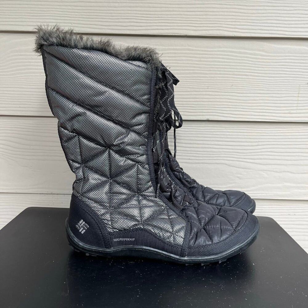 Columbia Women's Omni Heat Black Waterproof Quitled Winter Black Bloots Size 10